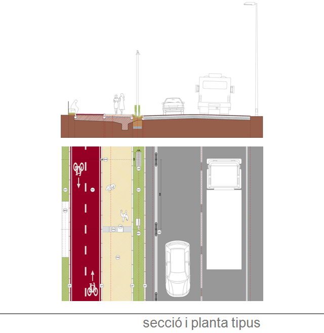 Projecte d'arranjament de l'avinguda del mar de Gav Mar (Secci i planta tipus) (Projecte de l'Ajuntament de Gav)